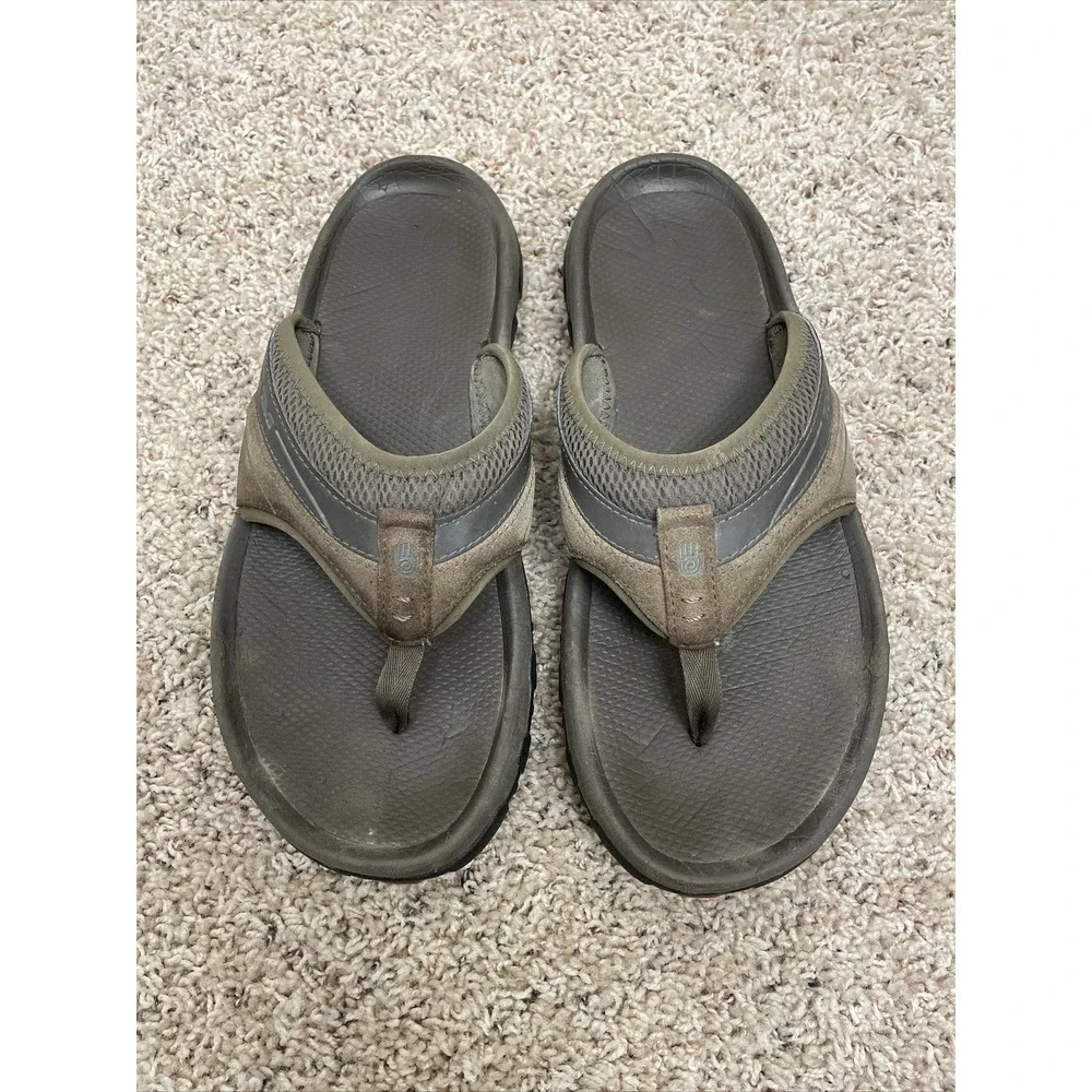 Teva Flip Flop‎ Sandal Mens 10 Comfort House Shoes Outdoors Gray Brown Casual